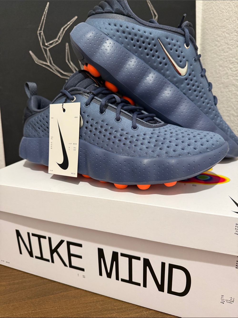 Nike Men's Athletic Shoes Blue with Orange Accents